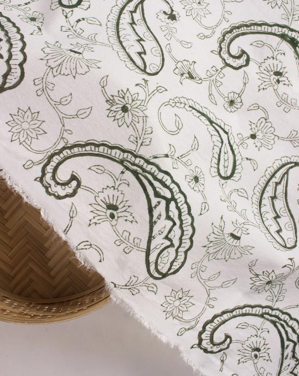 ( Pre Cut 90 CM ) Hand Block Rayon Fabric