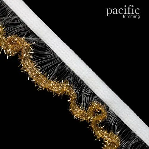 1 Inch Metallic Edge Stretch Ruffle Elastic