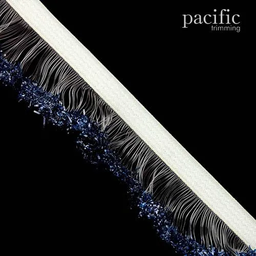 1 Inch Metallic Edge Stretch Ruffle Elastic