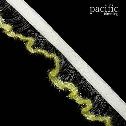 1 Inch Metallic Edge Stretch Ruffle Elastic