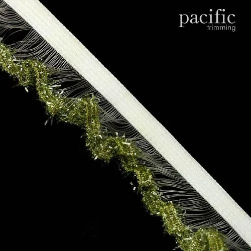 1 Inch Metallic Edge Stretch Ruffle Elastic
