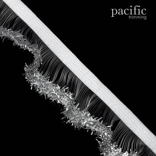 1 Inch Metallic Edge Stretch Ruffle Elastic