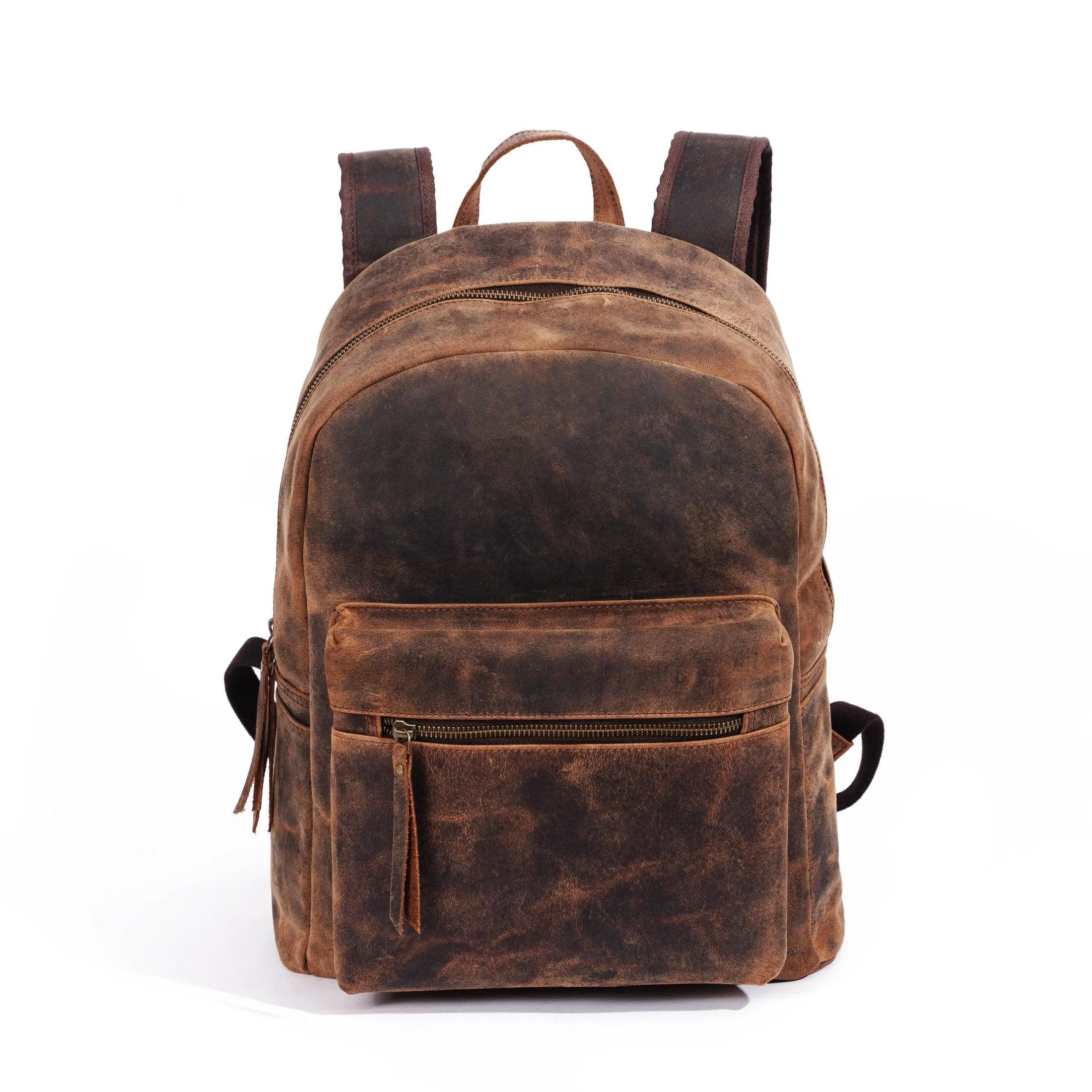 17 Inch Leather backpack rucksack laptop bag for women and men travel school college hiking travel essential shoulder camping Premium buffalo leather bag