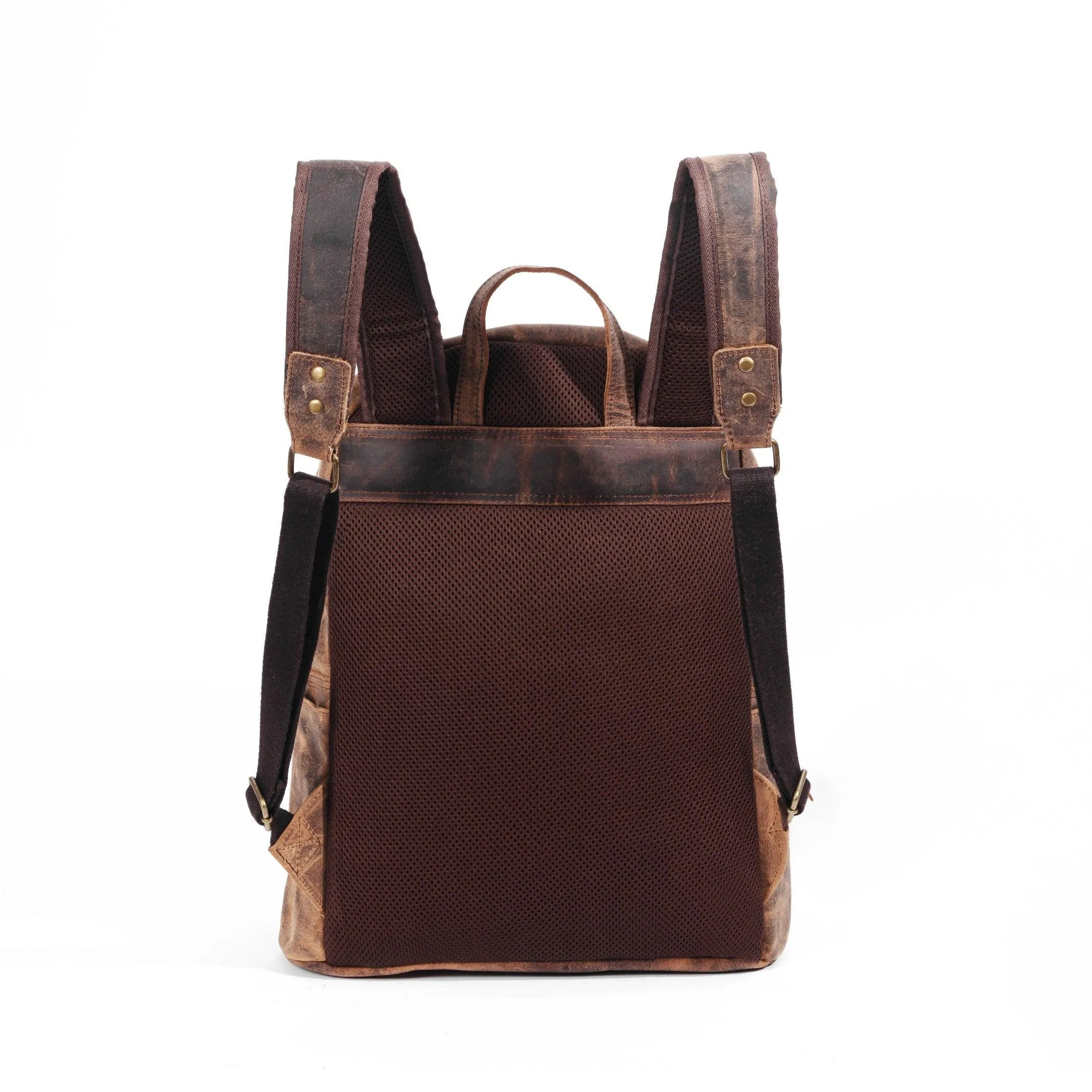 17 Inch Leather backpack rucksack laptop bag for women and men travel school college hiking travel essential shoulder camping Premium buffalo leather bag