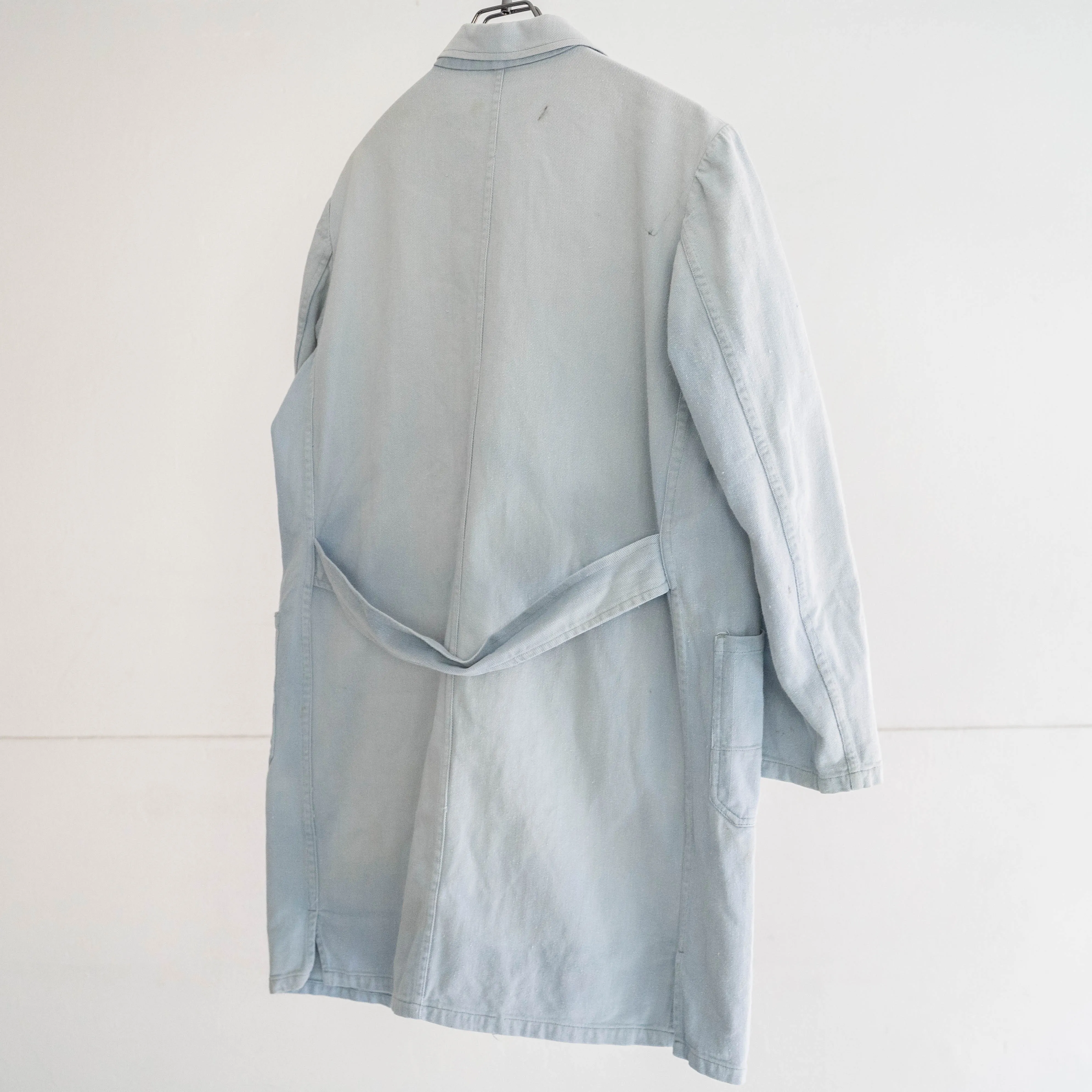 1960-70s Germany ice blue color work coat 'nice faded'