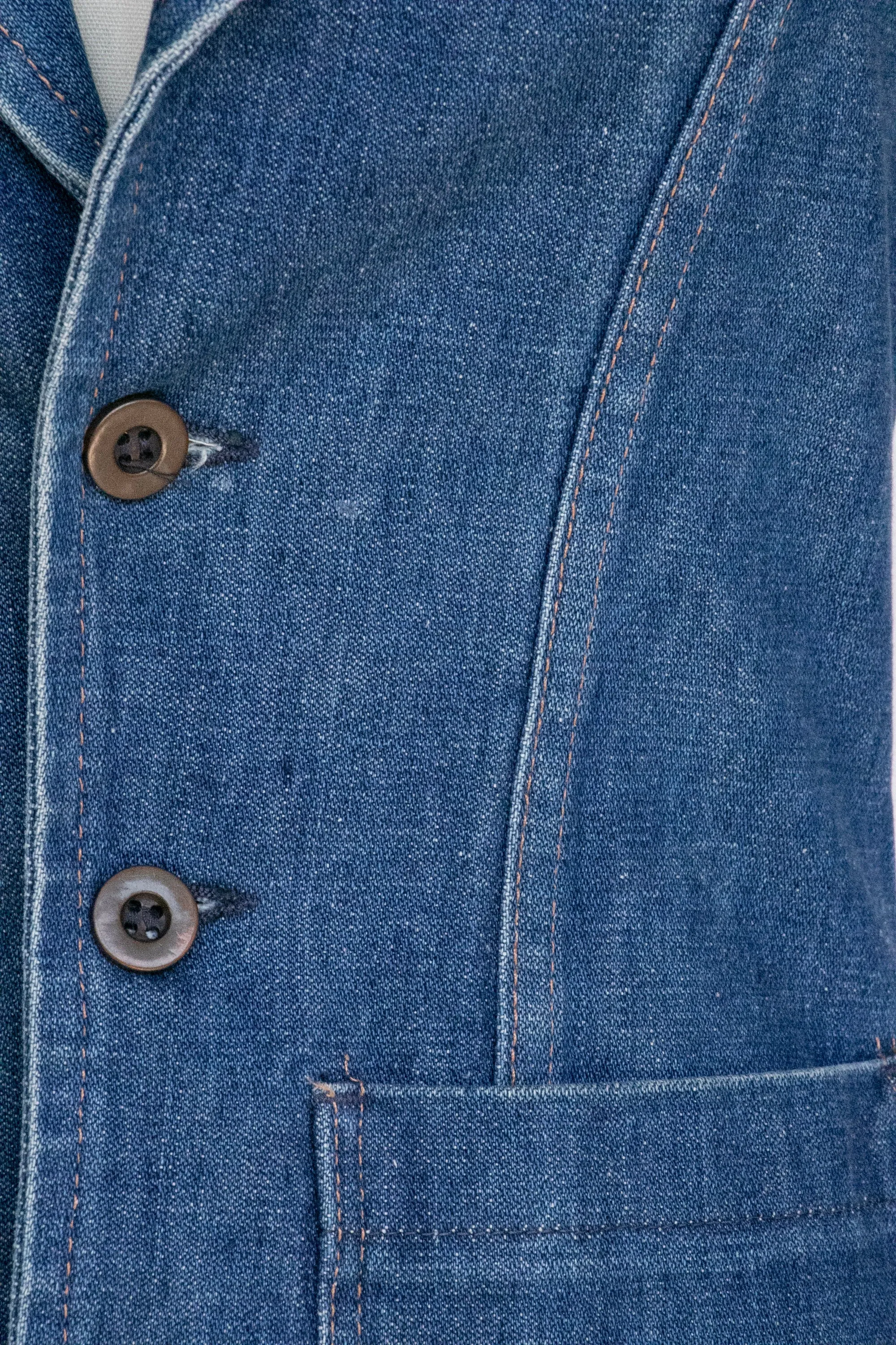 1970s Blazer Western Jacker Wrangler Cotton Denim S/XS P