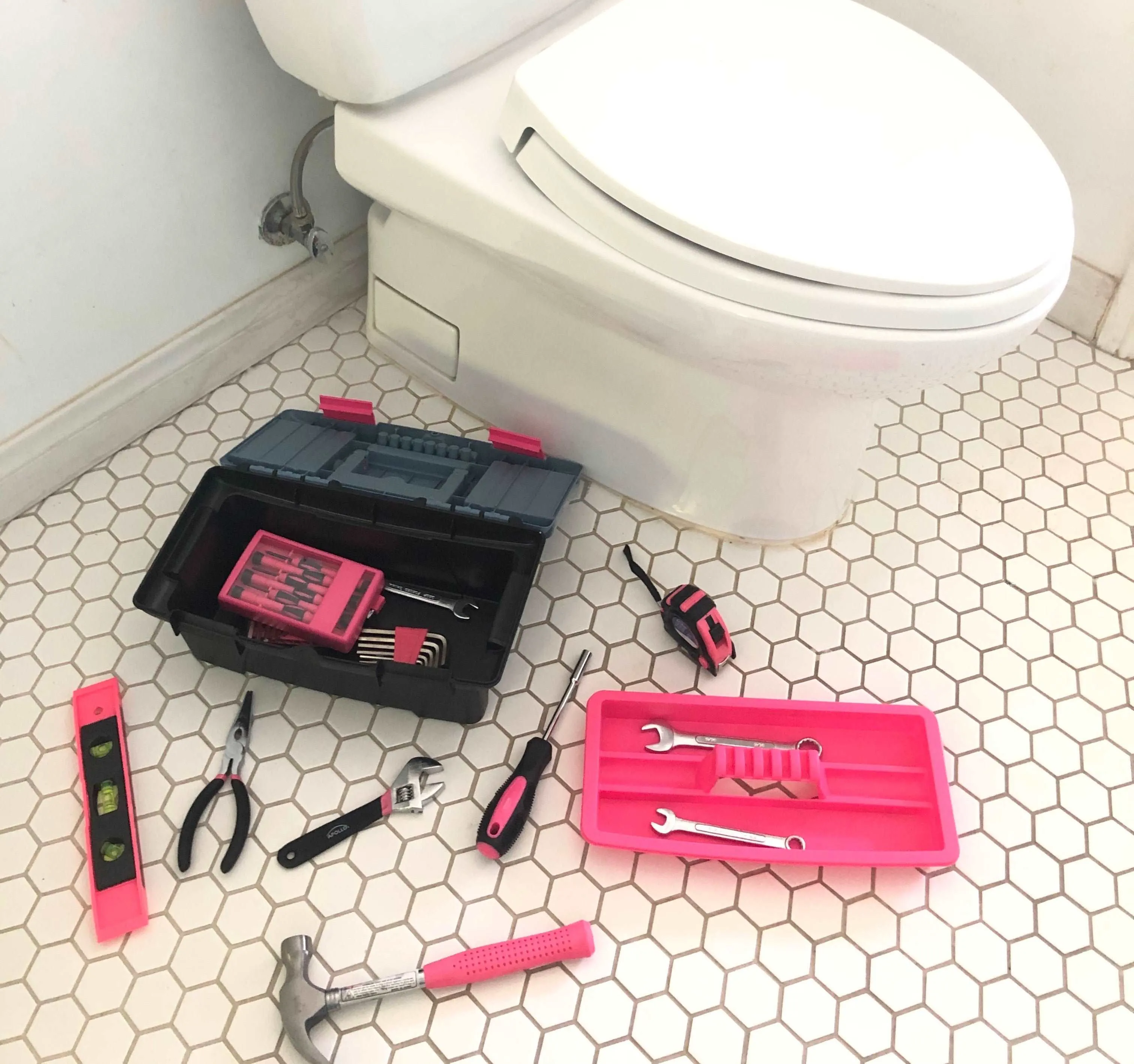 53 Piece Household Tool Kit with Tool Box Pink- DT9773P