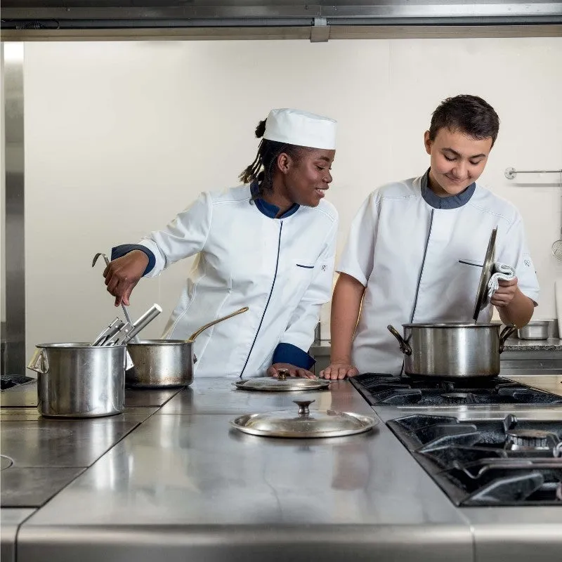 ABAX White and Denim Kitchen Coat - ROBUR