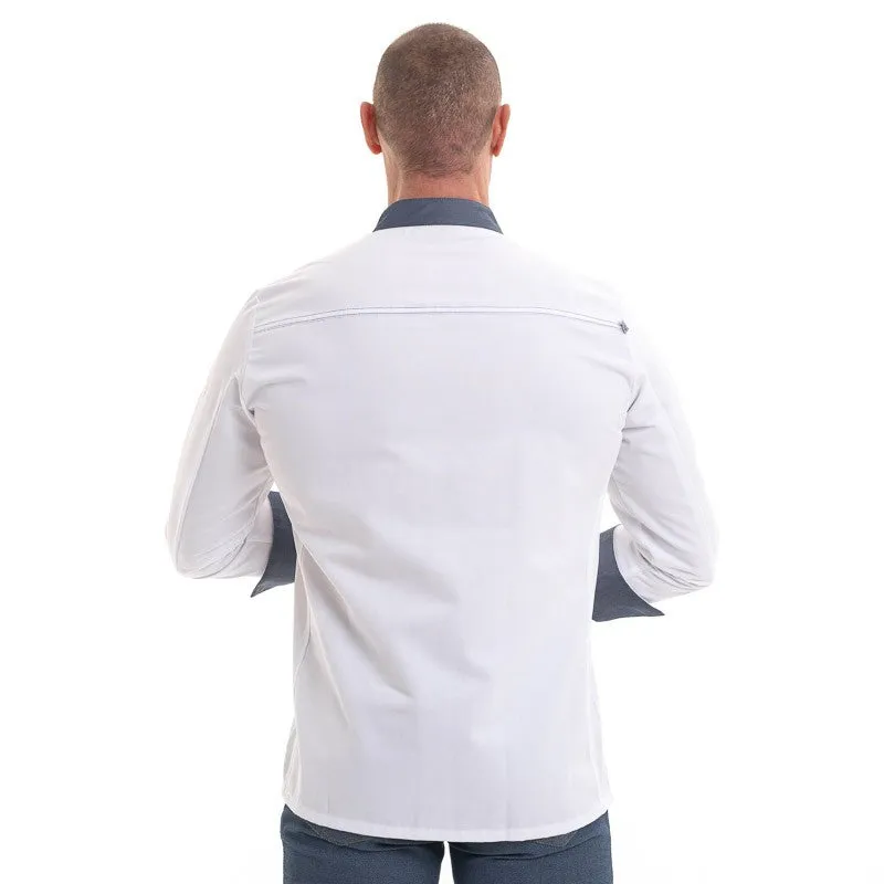 ABAX White and Denim Kitchen Coat - ROBUR