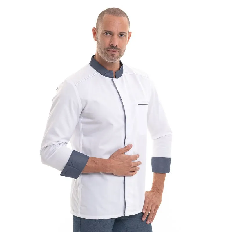 ABAX White and Denim Kitchen Coat - ROBUR