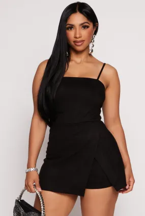 Almost Famous Faux Suede Cami Skort Romper