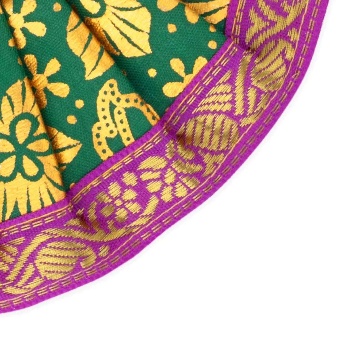 Amman Pavadai - 3 x 5 Inches | Devi Vastra/ Golden Print Border Mata Poshak for Deity/ Assorted Colour