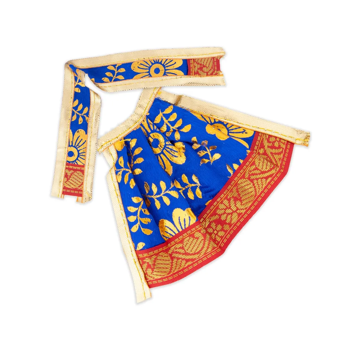 Amman Pavadai - 3 x 5 Inches | Devi Vastra/ Golden Print Border Mata Poshak for Deity/ Assorted Colour
