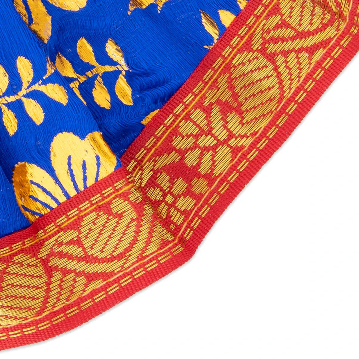 Amman Pavadai - 3 x 5 Inches | Devi Vastra/ Golden Print Border Mata Poshak for Deity/ Assorted Colour