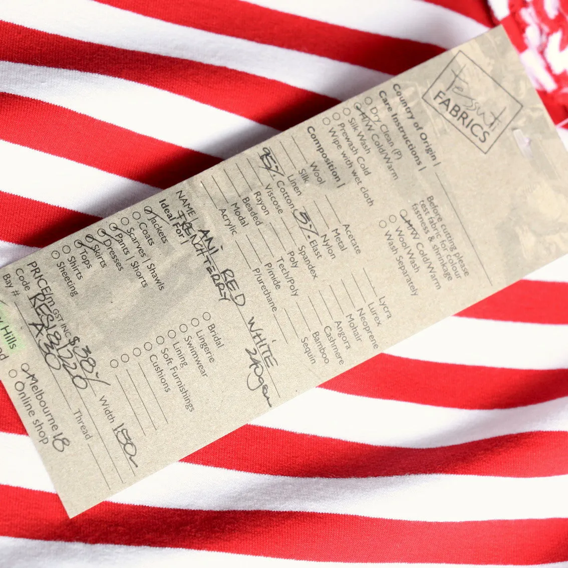 Ani Red White French Terry