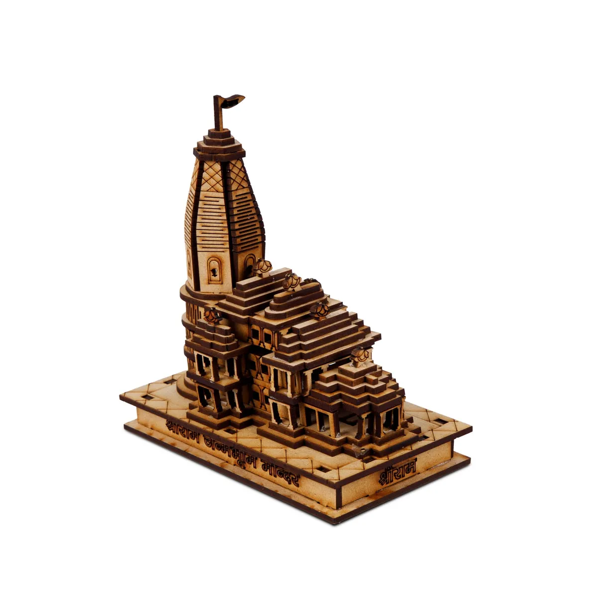 Ayodhya Ram Temple with LED - 6 x 5.5 Inches