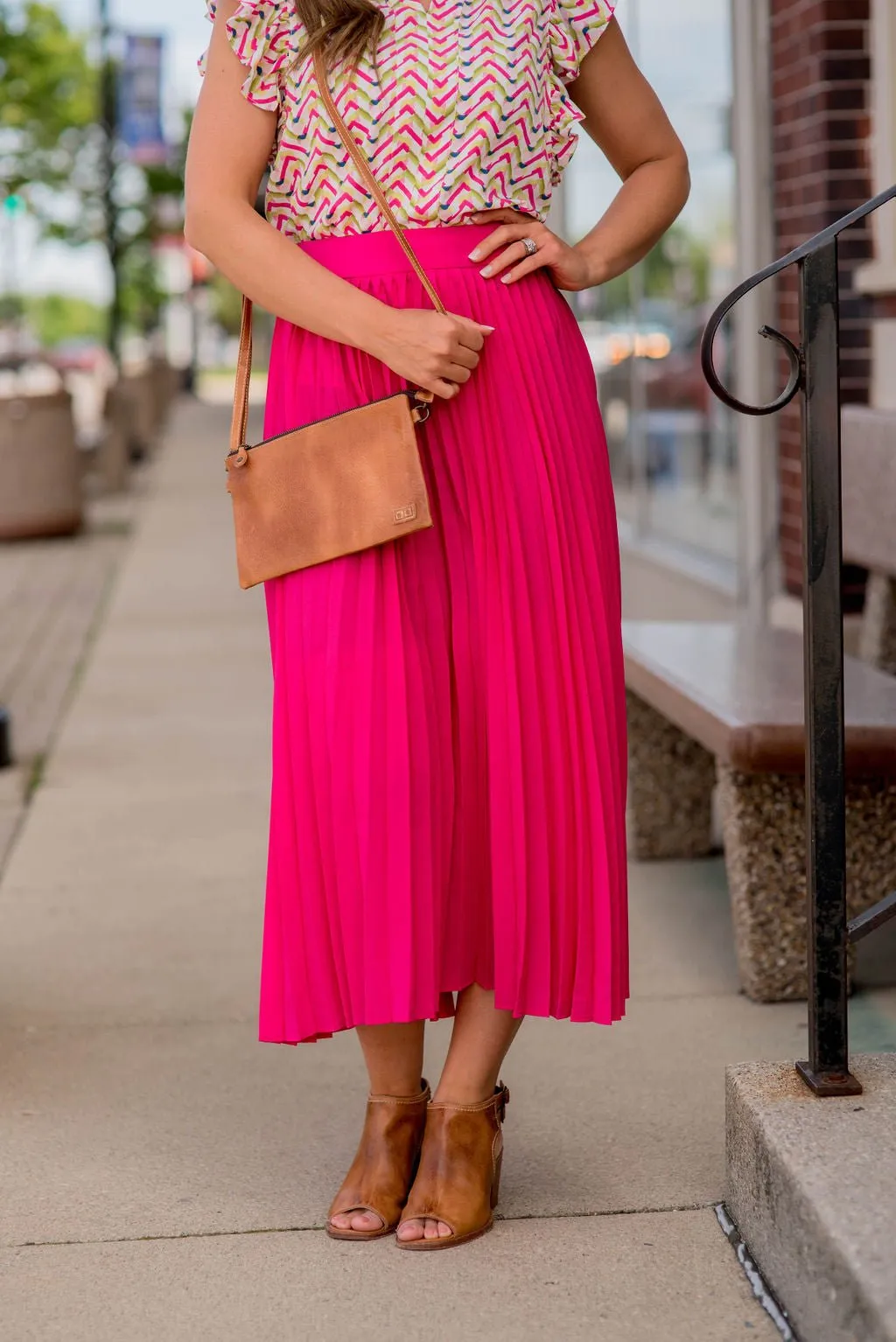 Basic Pleated Maxi Skirt