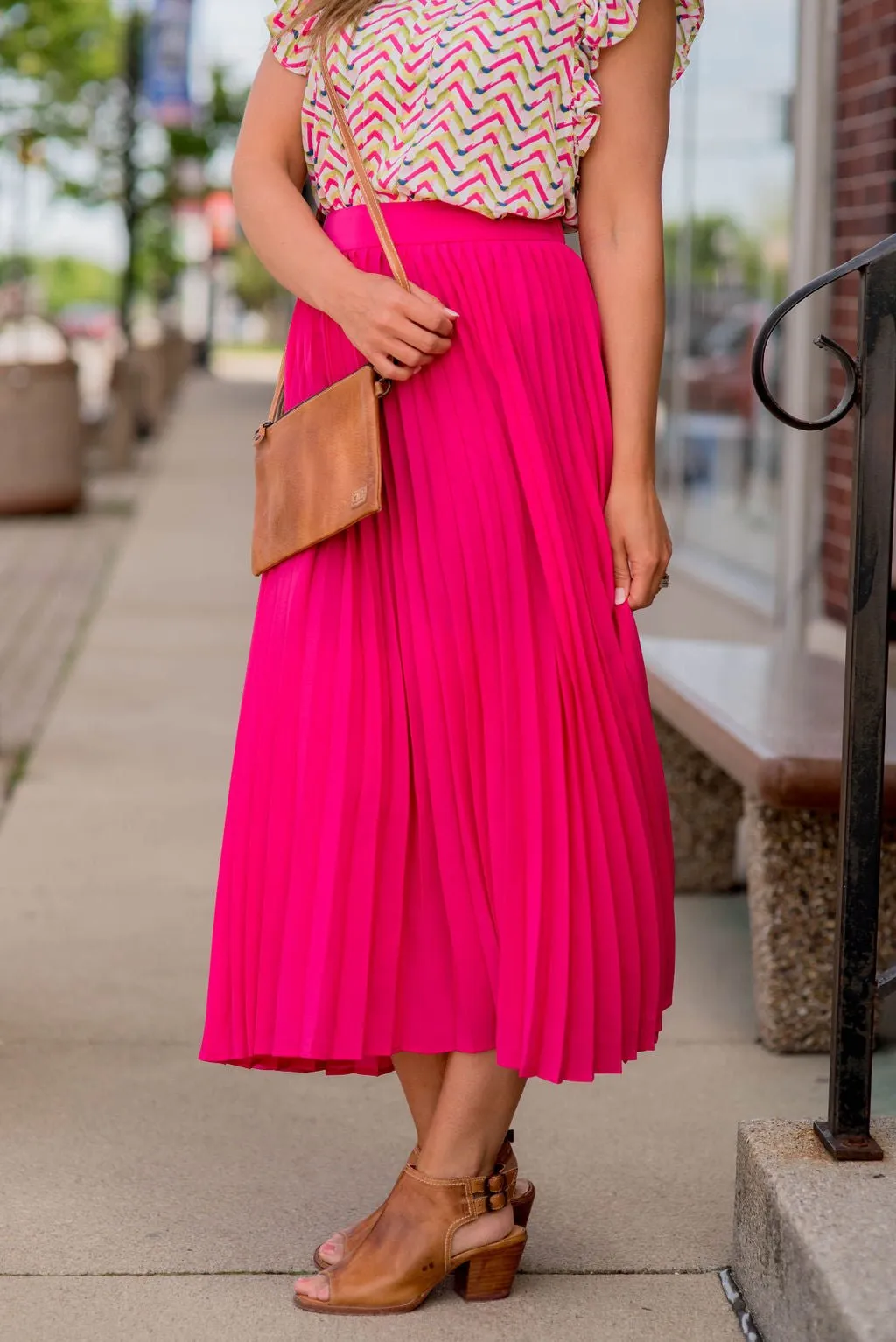 Basic Pleated Maxi Skirt