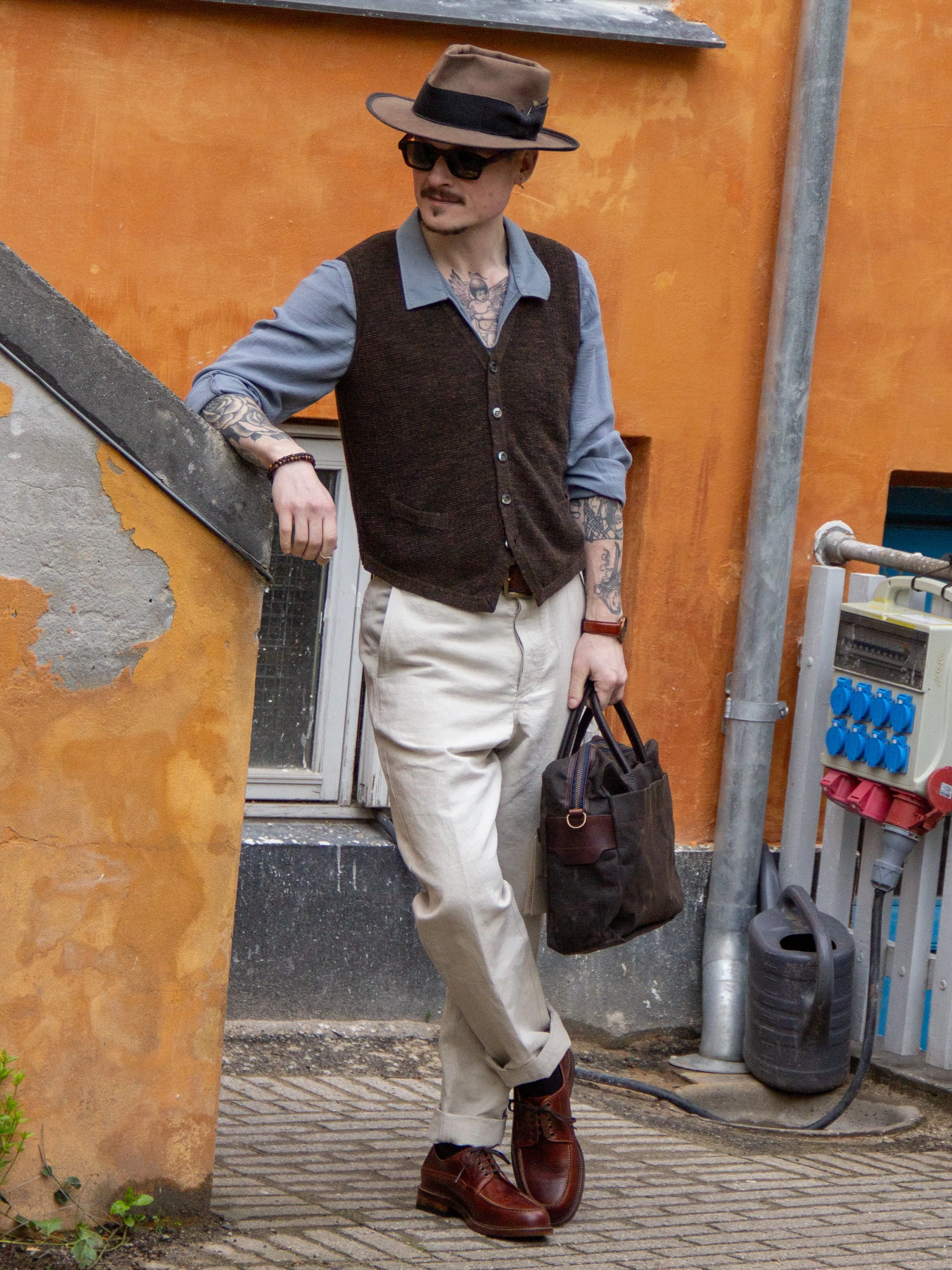 Belafonte Ragtime Clothing, Knit Vest, Brown Mix