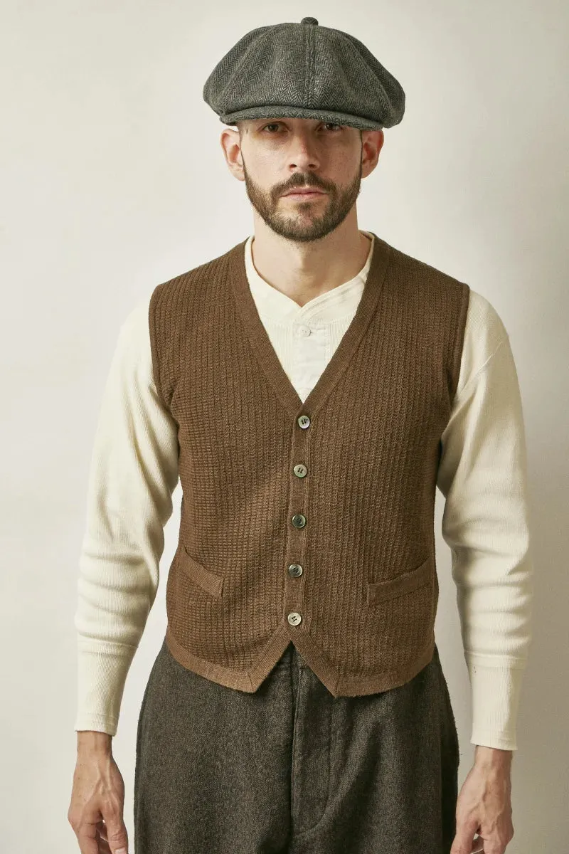 Belafonte Ragtime Clothing, Knit Vest, Brown Mix