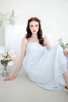 BELLA EMBROIDERY DRESS IN SKY