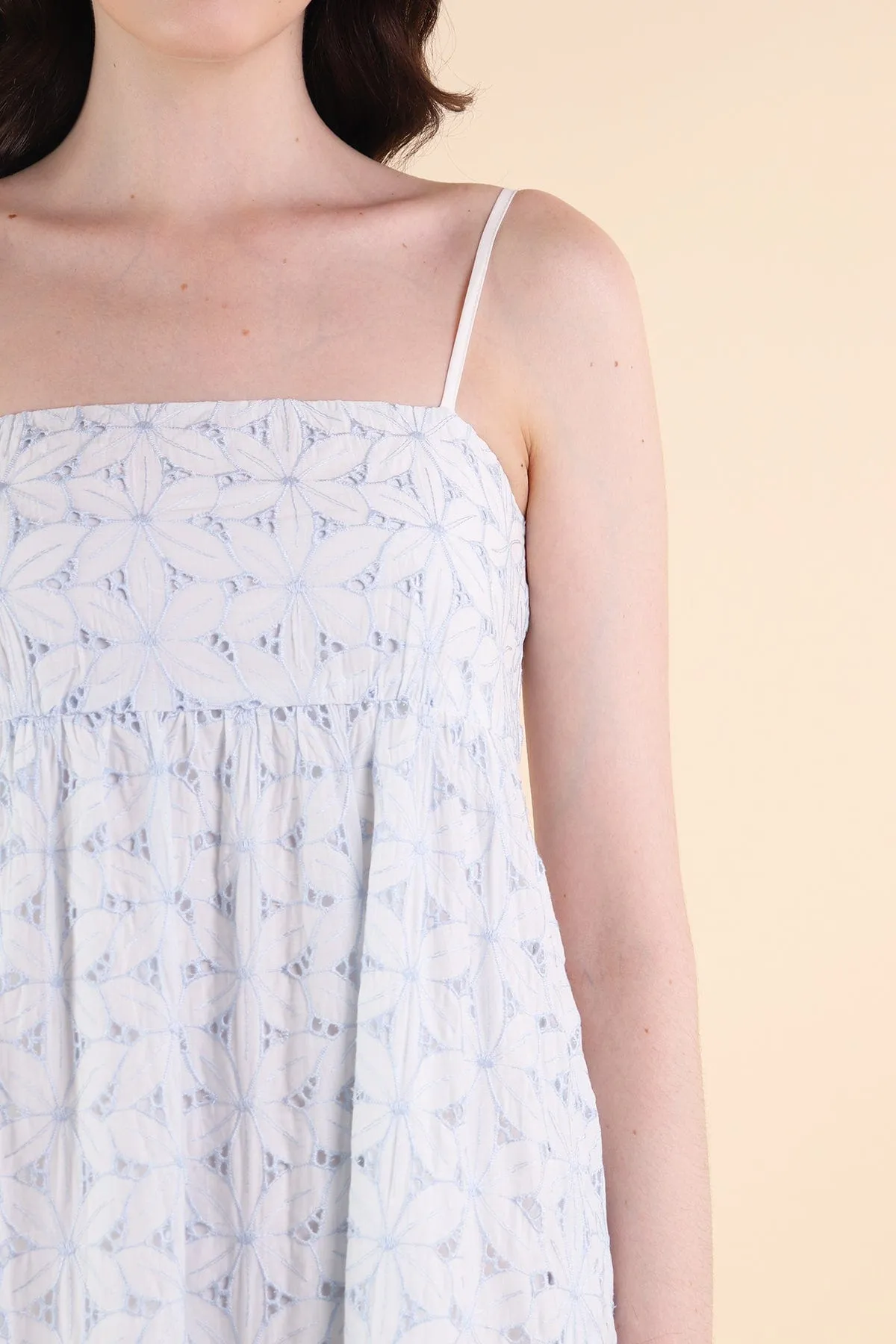 BELLA EMBROIDERY DRESS IN SKY