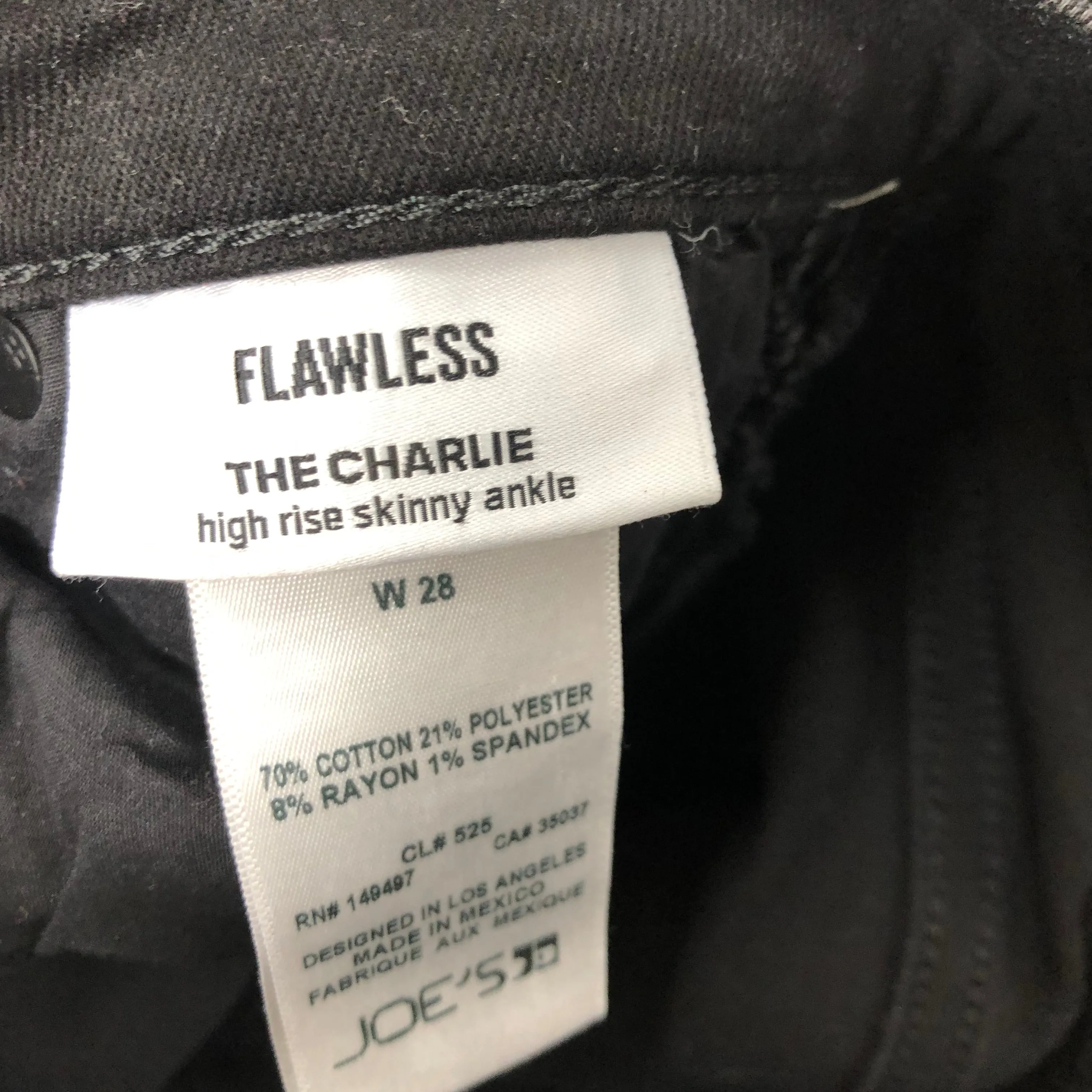 Black & Silver Jeans Skinny Joes Jeans, Size 6