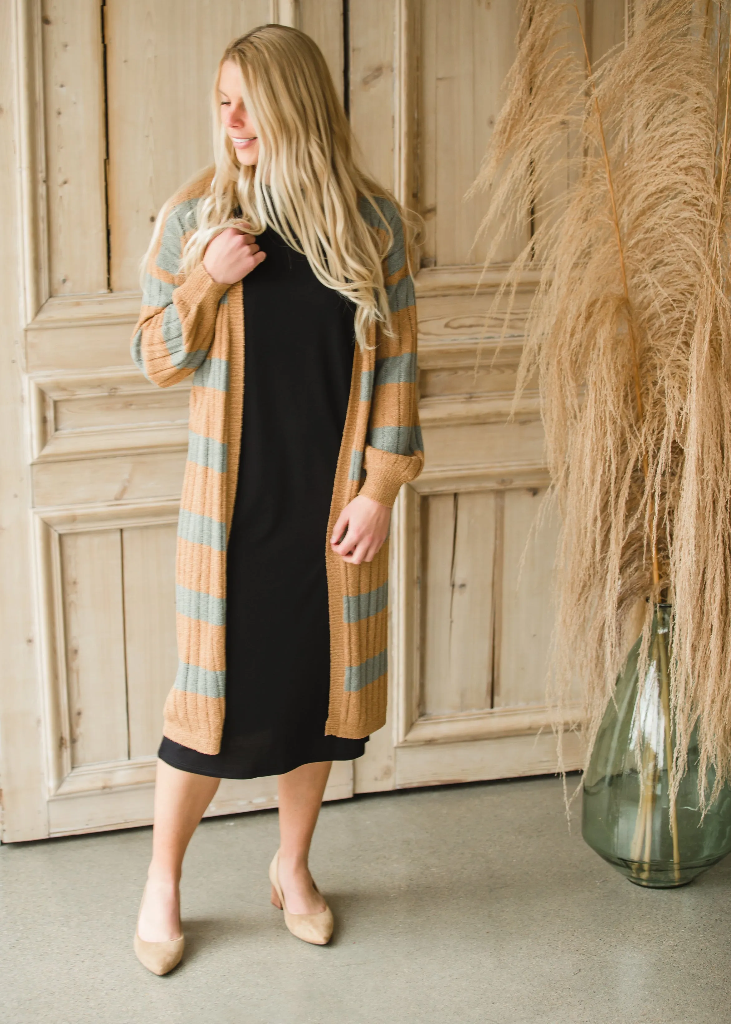 Black French Terry Midi Dress
