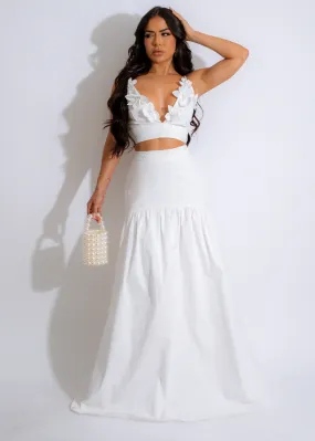 Blossom Elegance Skirt Set White