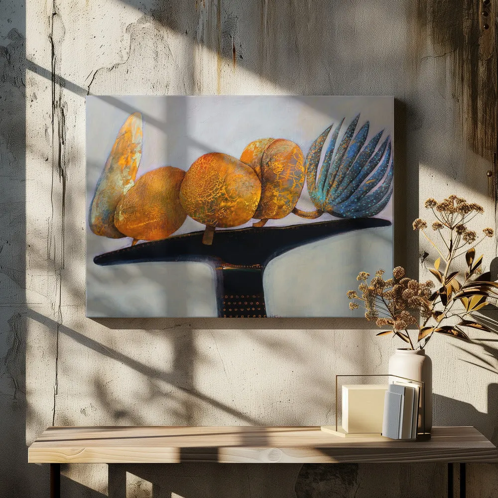 Blue Bananas - Stretched Canvas, Poster or Fine Art Print