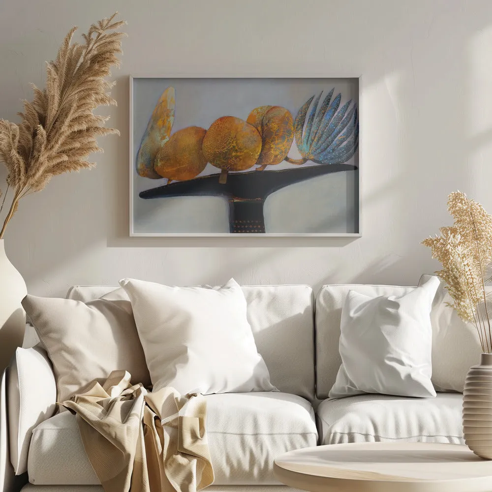 Blue Bananas - Stretched Canvas, Poster or Fine Art Print
