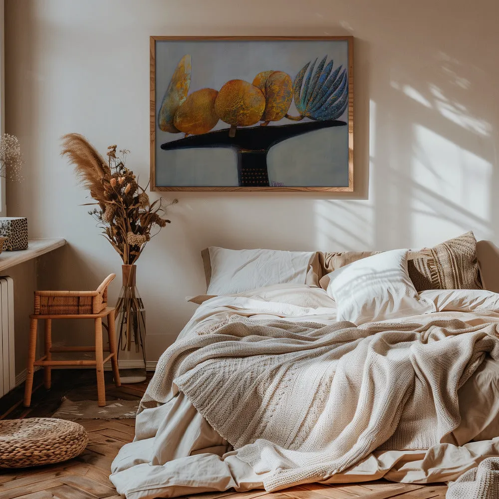 Blue Bananas - Stretched Canvas, Poster or Fine Art Print