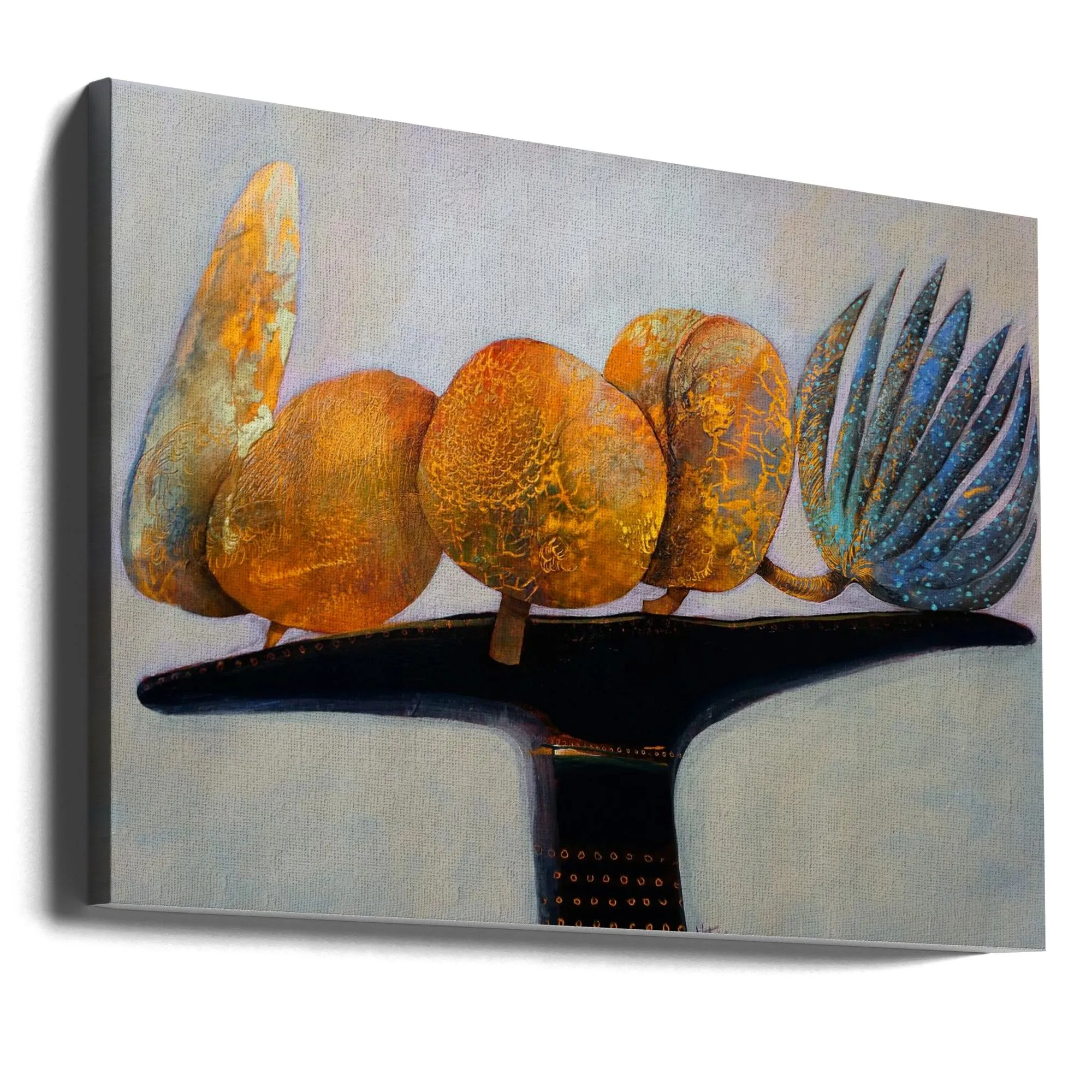 Blue Bananas - Stretched Canvas, Poster or Fine Art Print
