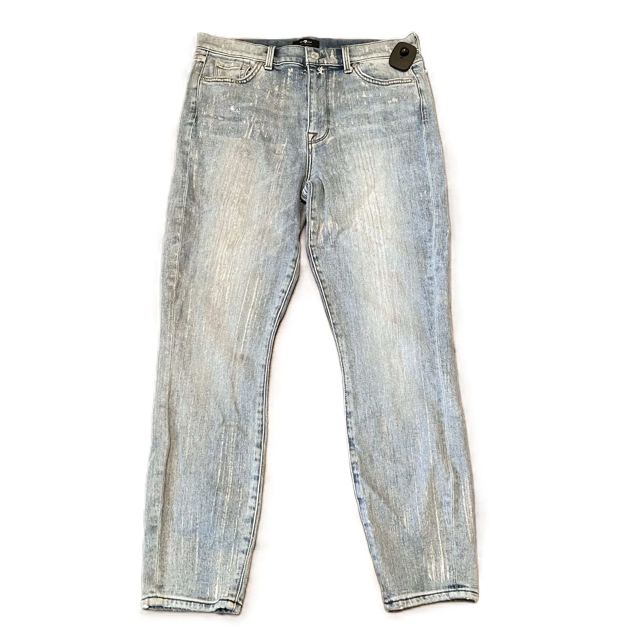 Blue Denim Jeans Skinny By 7 For All Mankind, Size: 8