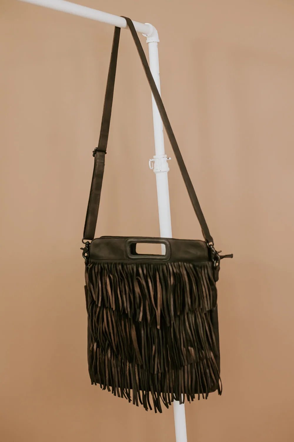 Bristol Layered Fringe Tote, Grey
