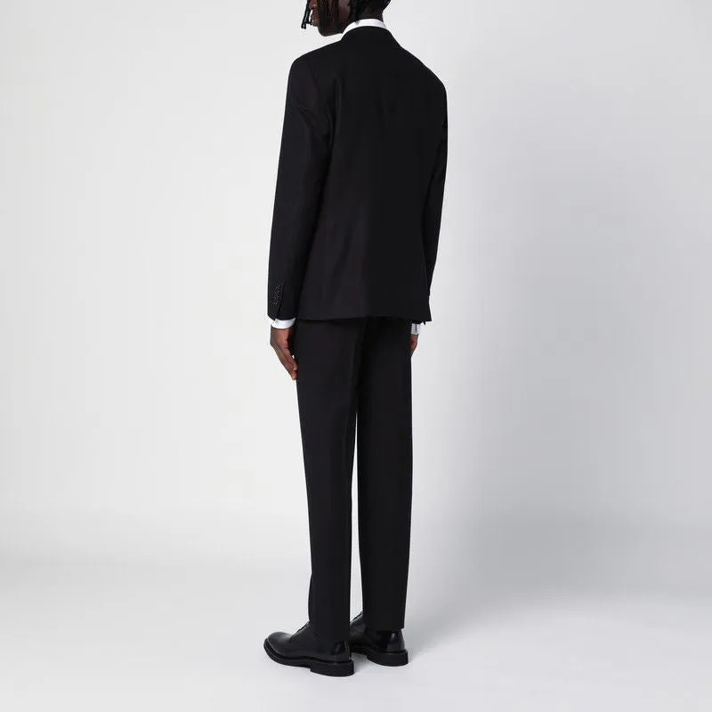 BROWN WOOL AND CASHMERE SINGLE-BREASTED SUIT