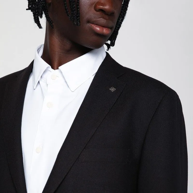 BROWN WOOL AND CASHMERE SINGLE-BREASTED SUIT