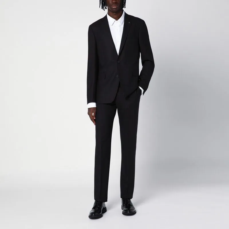 BROWN WOOL AND CASHMERE SINGLE-BREASTED SUIT