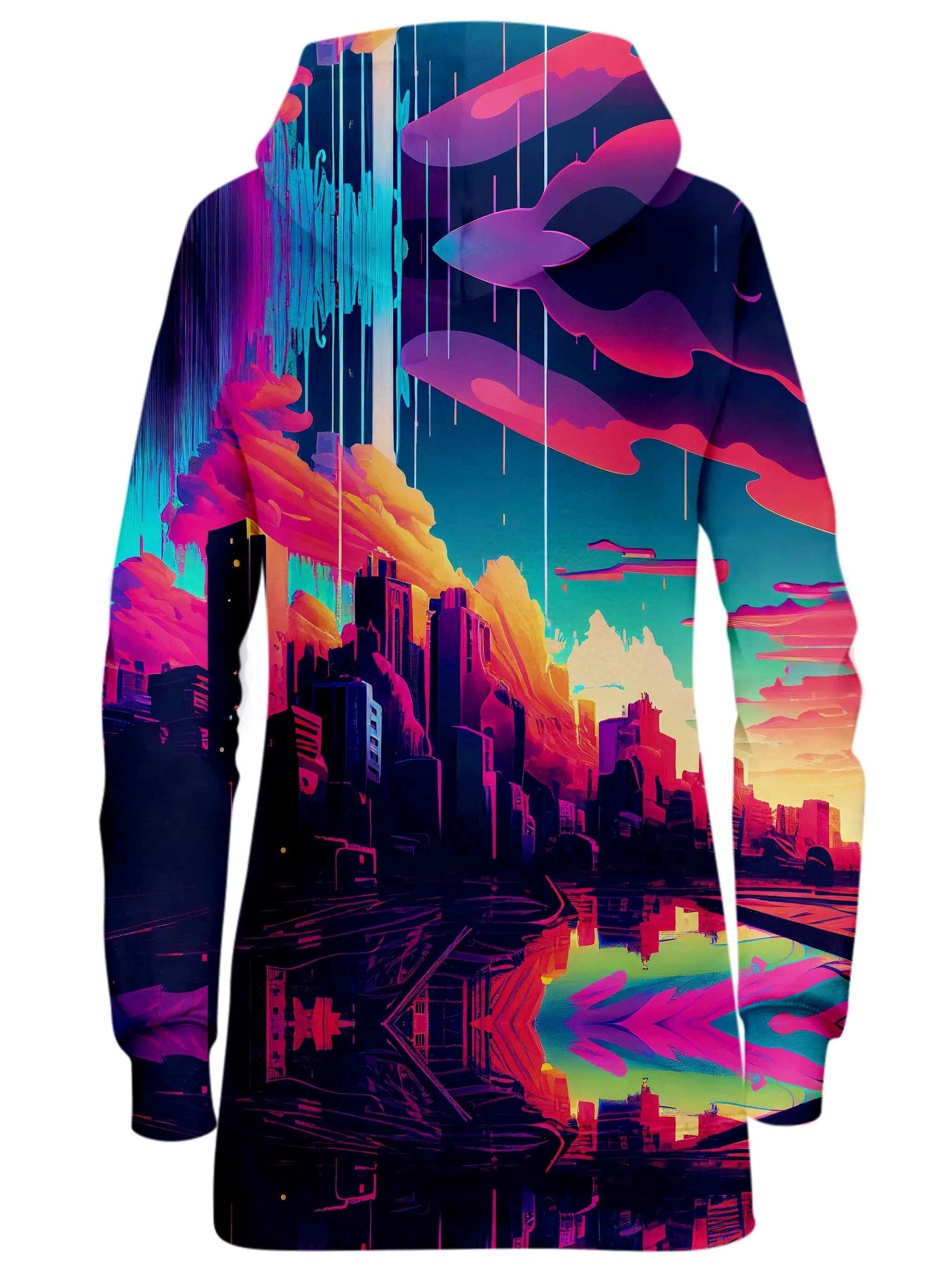City In The Clouds Hoodie Dress