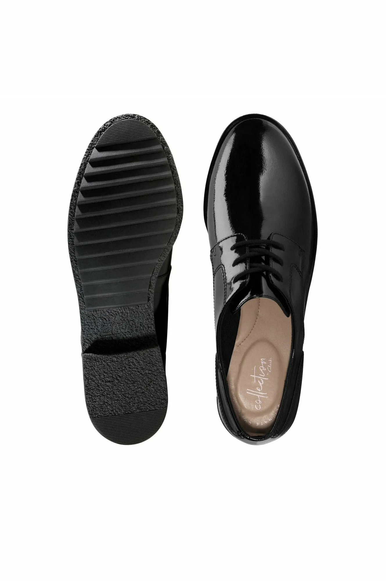 Clarks Griffin Lane in Black Patent