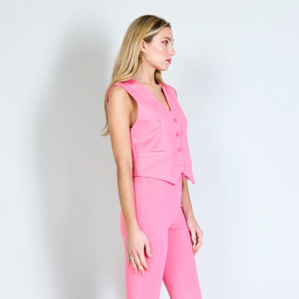Cropped vest with buttons wholesale