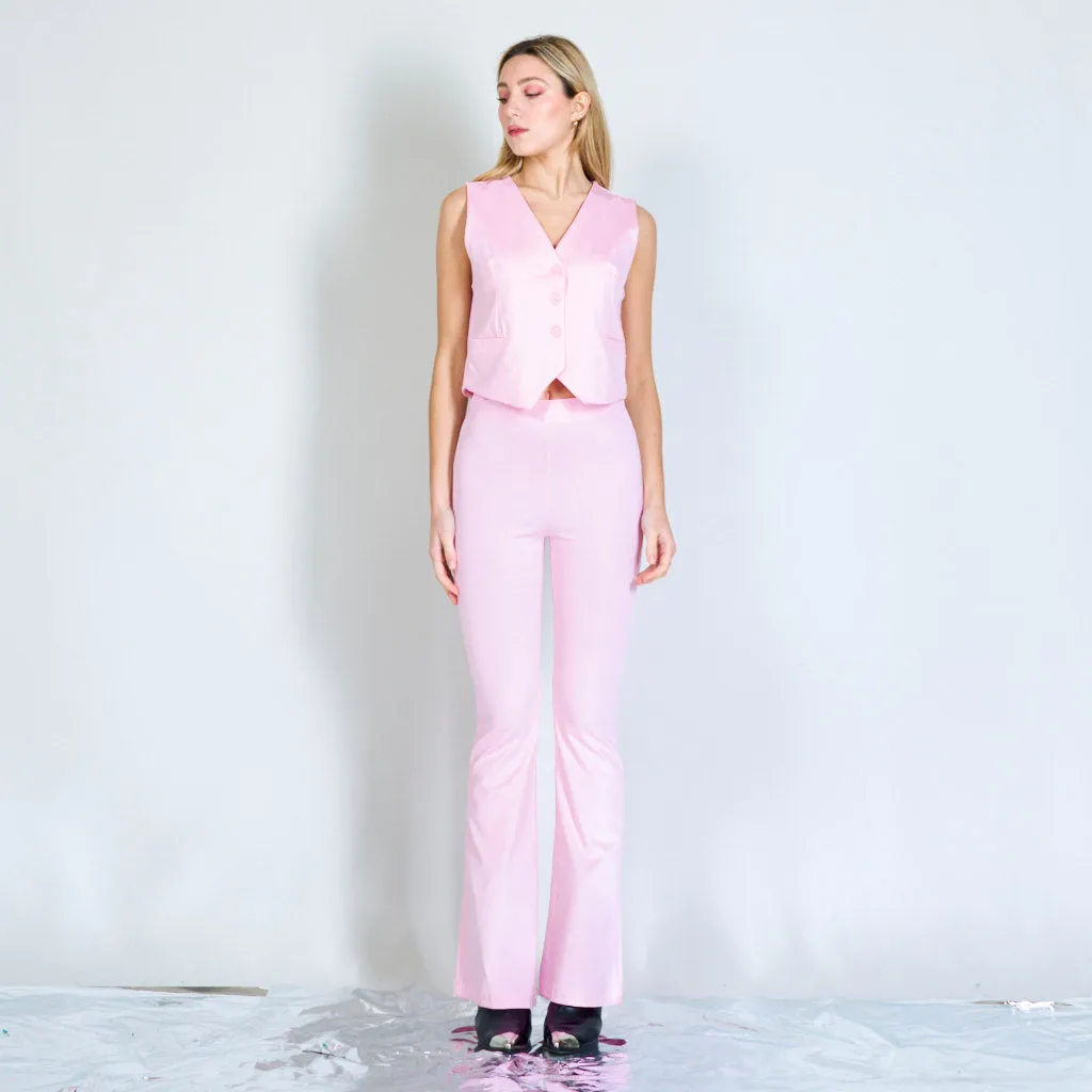 Cropped vest with buttons wholesale