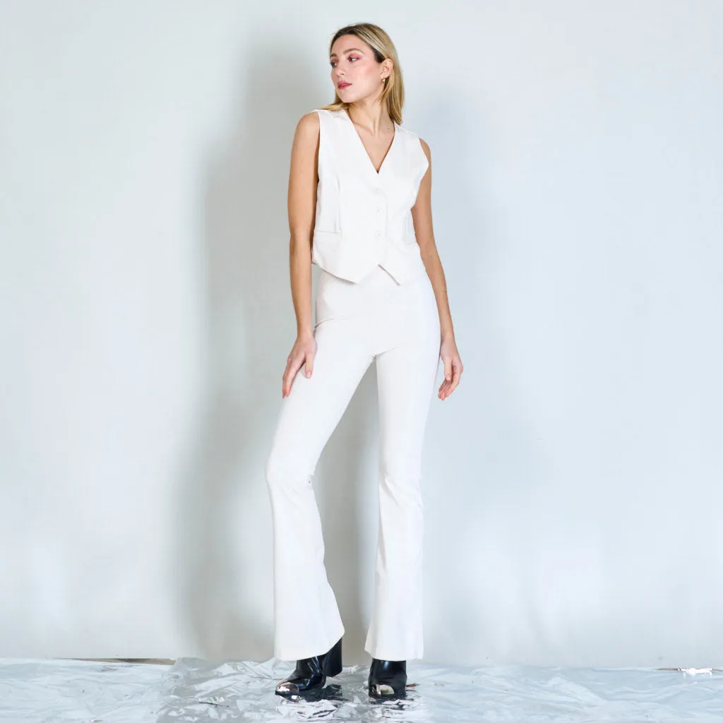 Cropped vest with buttons wholesale
