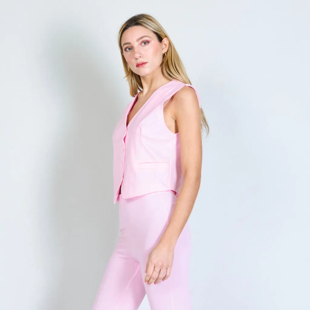 Cropped vest with buttons wholesale