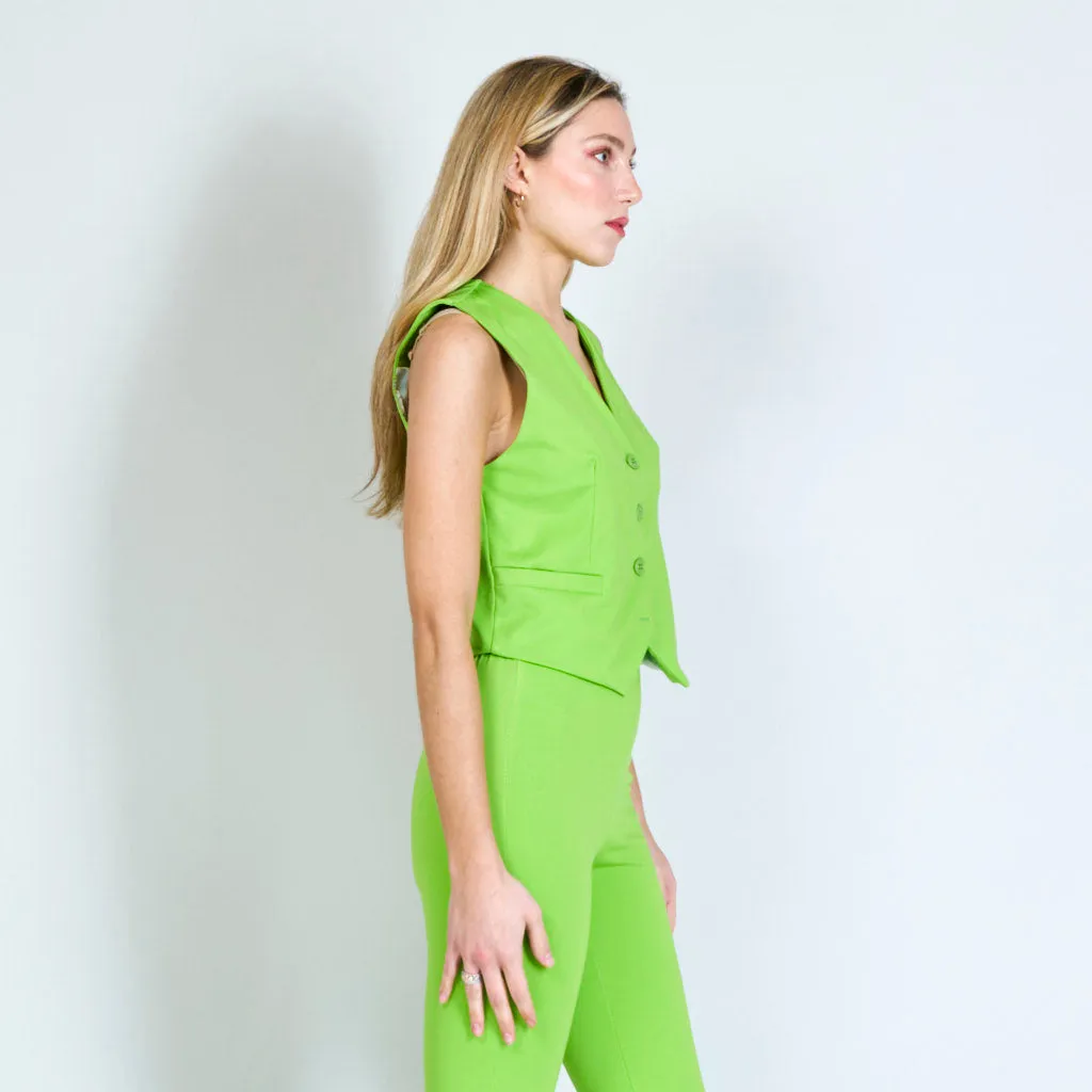 Cropped vest with buttons wholesale