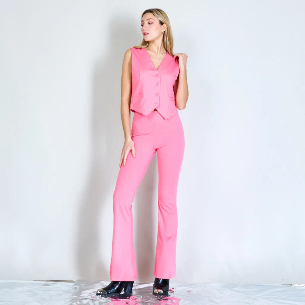 Cropped vest with buttons wholesale