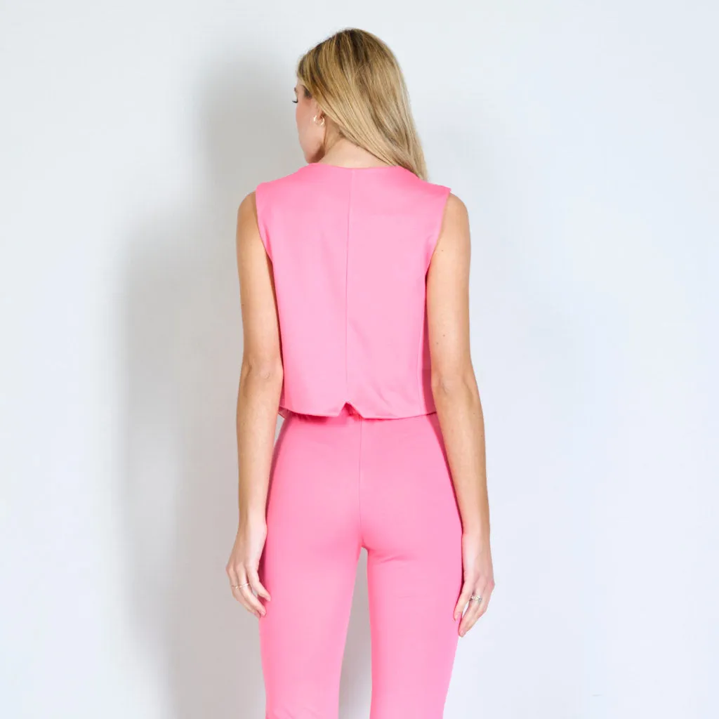 Cropped vest with buttons wholesale