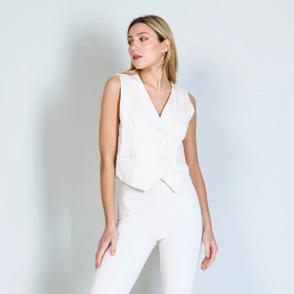 Cropped vest with buttons wholesale