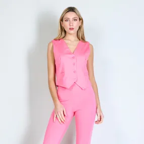 Cropped vest with buttons wholesale