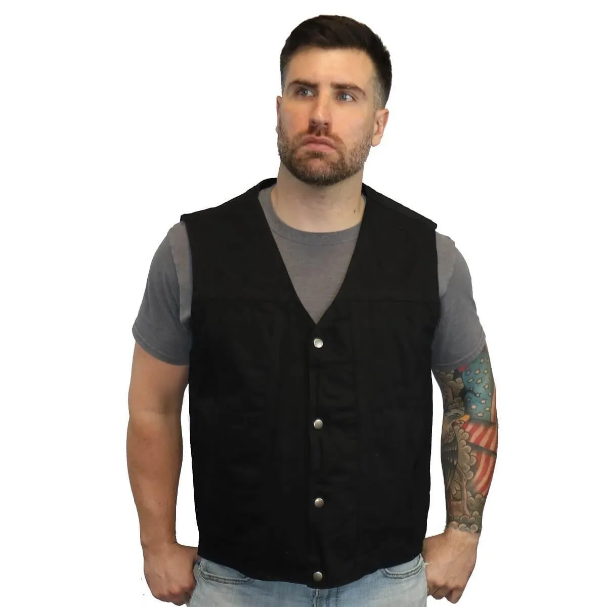 Daniel Smart Concealed Carry Black Denim Vest